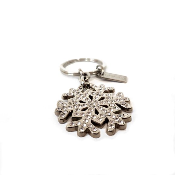 Coach Crystal Snowflake Charm Keychain 92076 Very Rare! Sparkly! - Picture 2 of 5
